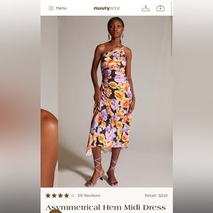 Anthropology Asymmetrical Hem Midi Dress